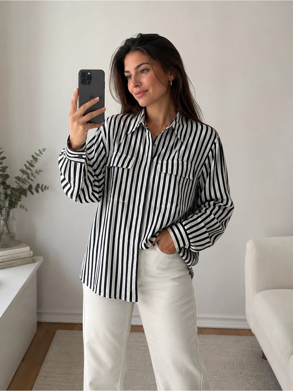 Alfred Dunner Button Up Striped Shirt